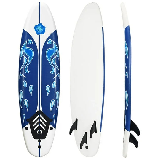 6 Feet Surfboard with 3 Detachable Fins, Standup Paddle Board for Adults and Youth, Wide Stable Design, White